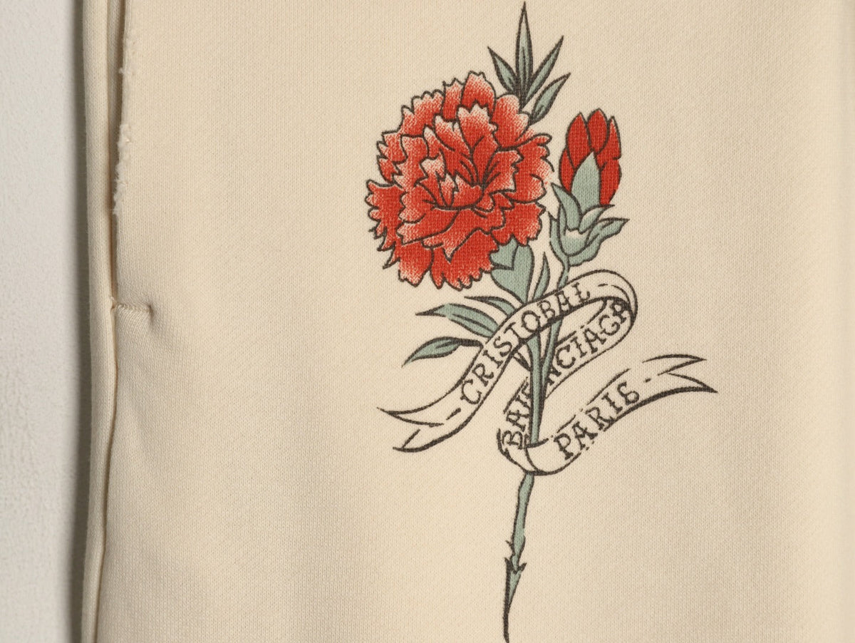 Balenciaga Tattoo-Style Graphic Wide-Leg Trousers - Cream
